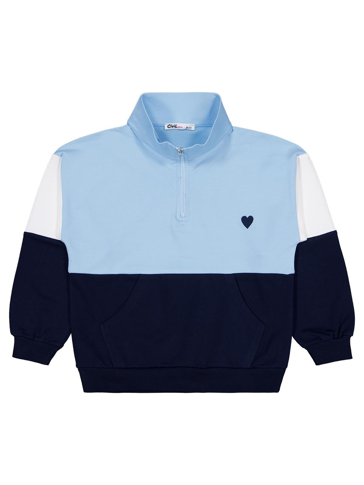 Civil Girls Kalp Nakışlı 6-9 Yaş Eşofman Takımı - Mavi