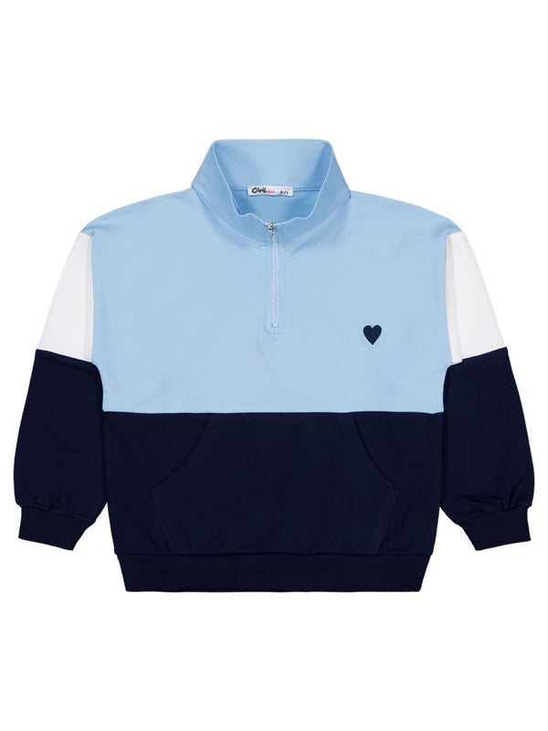 Civil Girls Kalp Nakışlı 6-9 Yaş Eşofman Takımı - Mavi