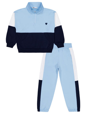 Civil Girls Kalp Nakışlı 6-9 Yaş Eşofman Takımı - Mavi