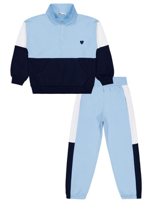 Civil Girls Kalp Nakışlı 6-9 Yaş Eşofman Takımı - Mavi