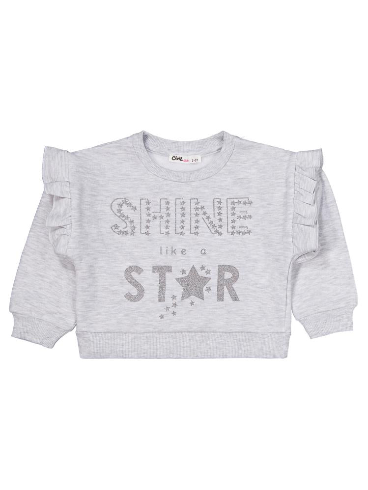 Civil Girls Shıne Star Baskılı 2-5 Yaş Eşofman Takımı - Gri