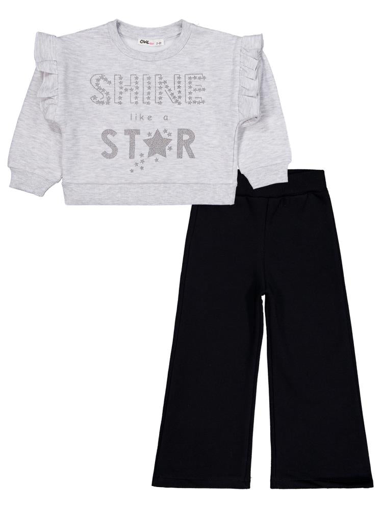 Civil Girls Shıne Star Baskılı 2-5 Yaş Eşofman Takımı - Gri