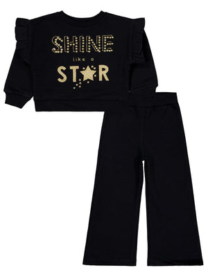 Civil Girls Shıne Star Baskılı 2-5 Yaş Eşofman Takımı - Siyah