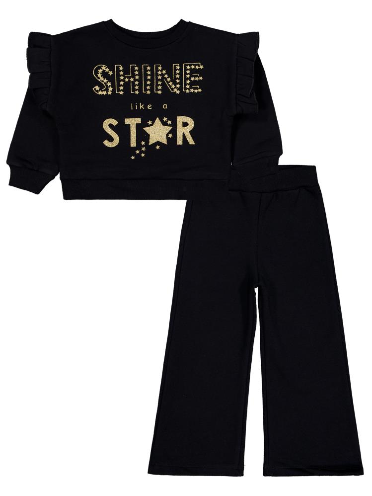 Civil Girls Shıne Star Baskılı 2-5 Yaş Eşofman Takımı - Siyah