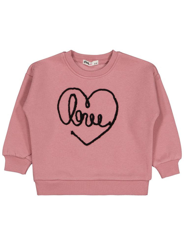 Civil Girls Kalpli Love Nakışlı 2-5 Yaş Eşofman Takımı - Pembe