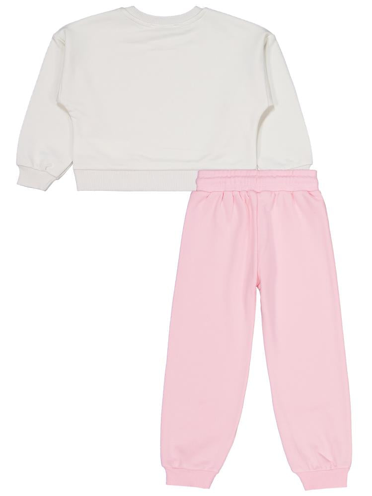 Civil Girls Brooklyn Baskılı 2-5 Yaş Eşofman Takımı - Ekru