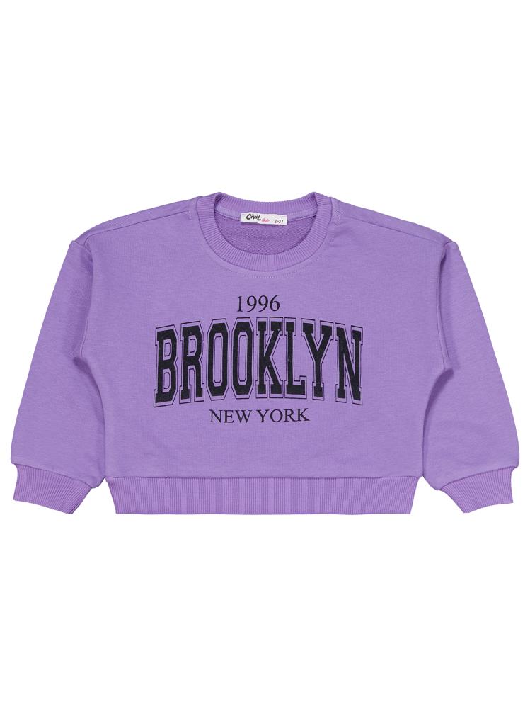 Civil Girls Brooklyn Baskılı 2-5 Yaş Eşofman Takımı - Lila