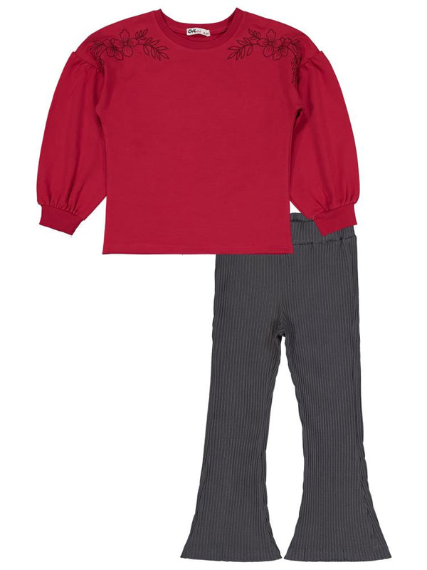 Civil Girls Bolon Kol  6-9 Yaş Takım - Kırmızı