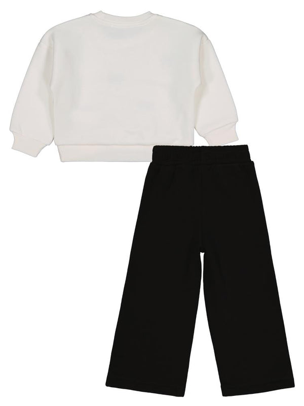 Civil Girls Fiyonk Nakışlı 2-5 Yaş Eşofman Takımı - Ekru