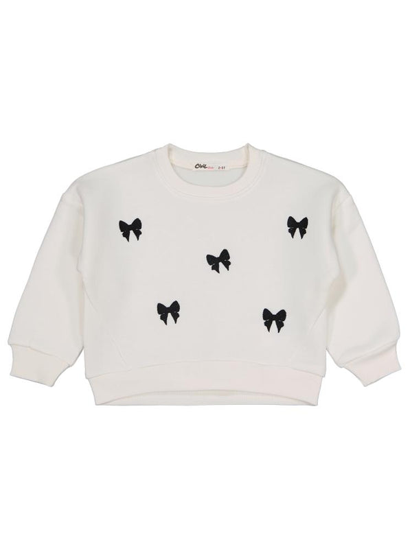 Civil Girls Fiyonk Nakışlı 2-5 Yaş Eşofman Takımı - Ekru