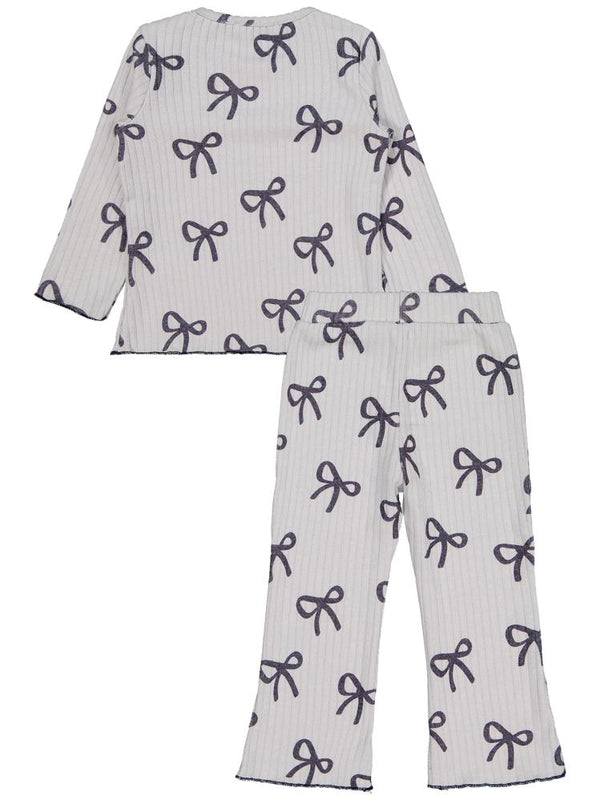 Civil Girls Kurdela Baskılı 2-5 Yaş Takım - Gri