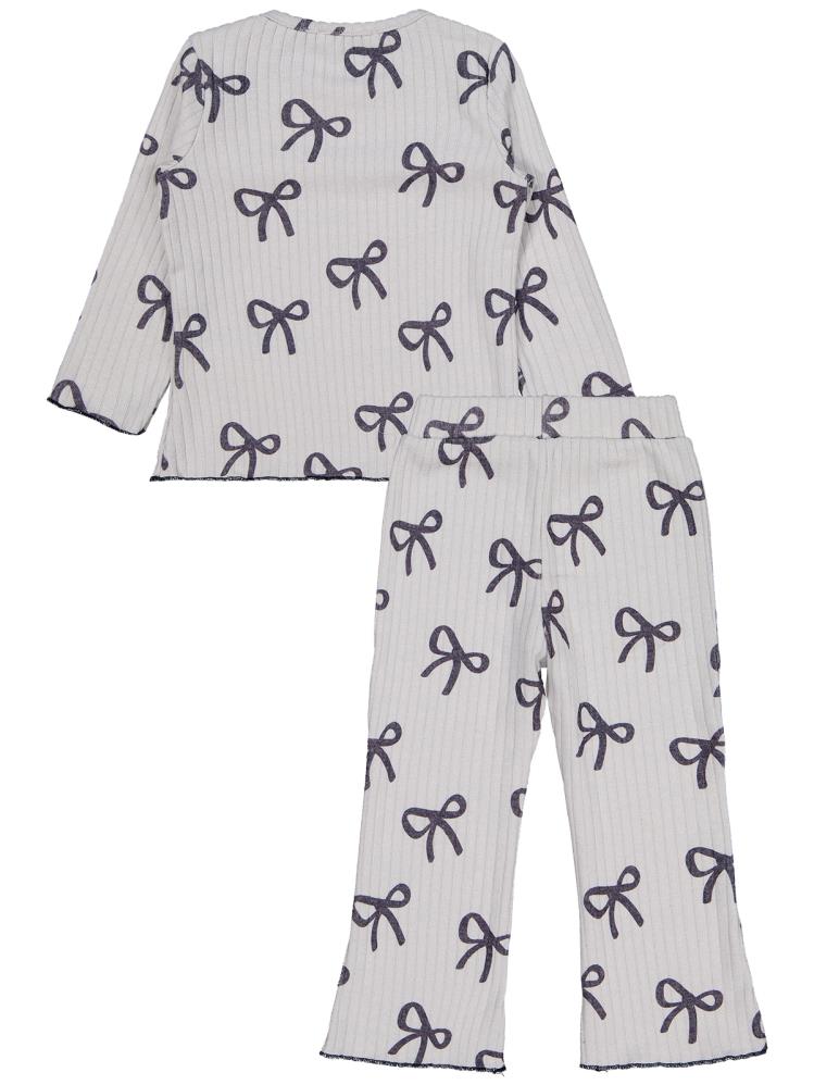 Civil Girls Kurdela Baskılı 2-5 Yaş Takım - Gri