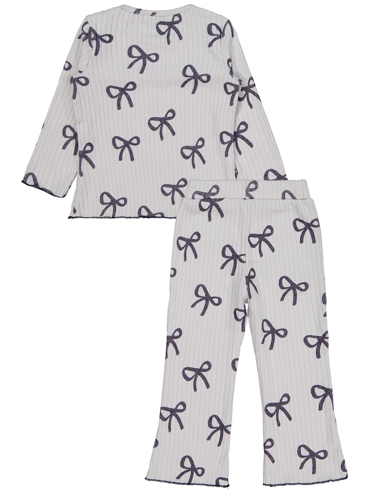 Civil Girls Kurdela Baskılı 2-5 Yaş Takım - Gri