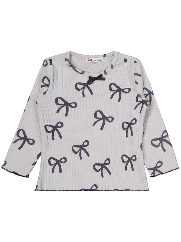 Civil Girls Kurdela Baskılı 2-5 Yaş Takım - Gri