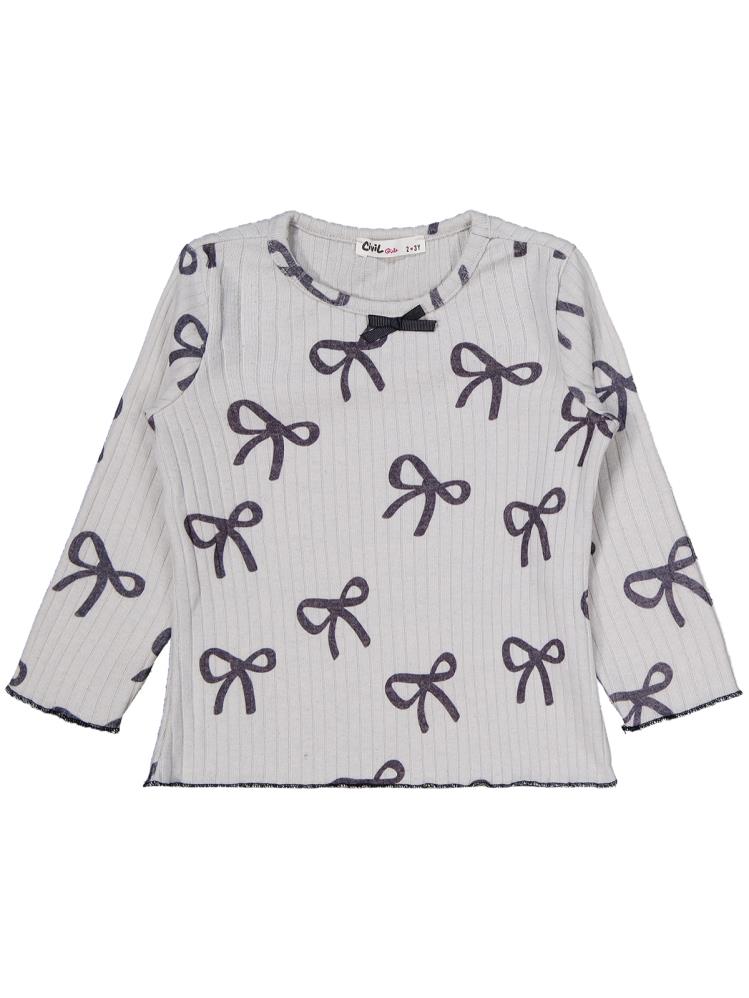 Civil Girls Kurdela Baskılı 2-5 Yaş Takım - Gri