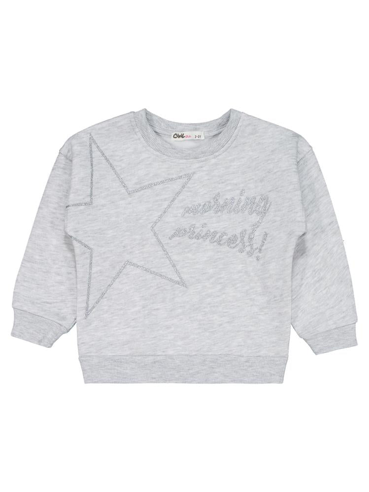 Civil Girls Yıldız Baskılı 2-5 Yaş Eşofman Takımı - Gri