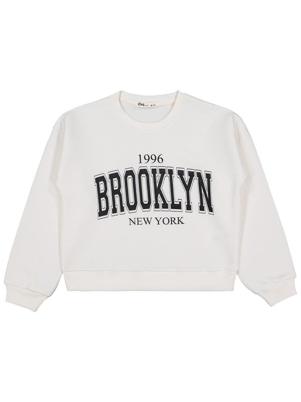 Civil Girls Brooklyn Baskılı 10-13 Yaş Eşofman Takımı - Ekru