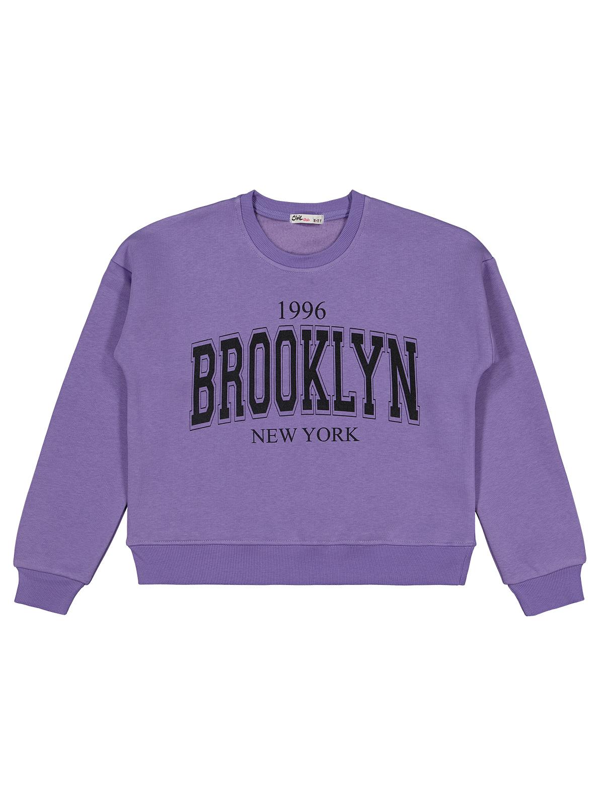 Civil Girls Brooklyn Baskılı 10-13 Yaş Eşofman Takımı - Lila