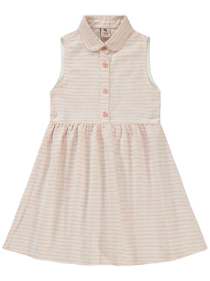 Civil Girls Çizgili 6-9 Yaş Elbise - Kırmızı