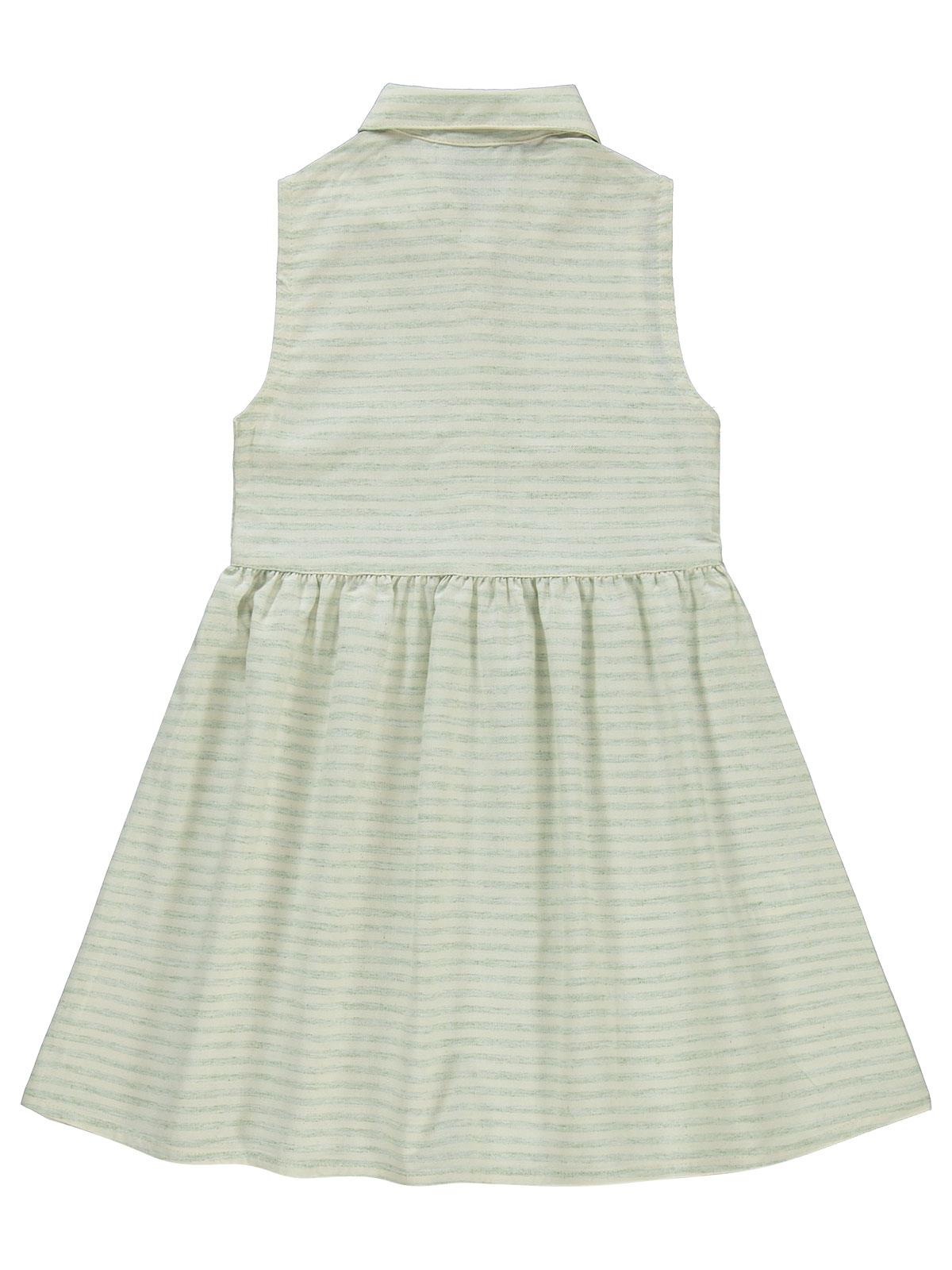 Civil Girls Çizgili 6-9 Yaş Elbise - Yeşil