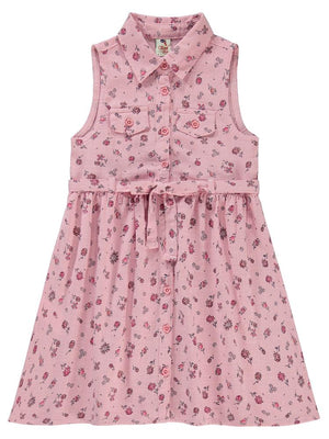Civil Girls Çiçekli 6-9 Yaş Elbise - Pembe