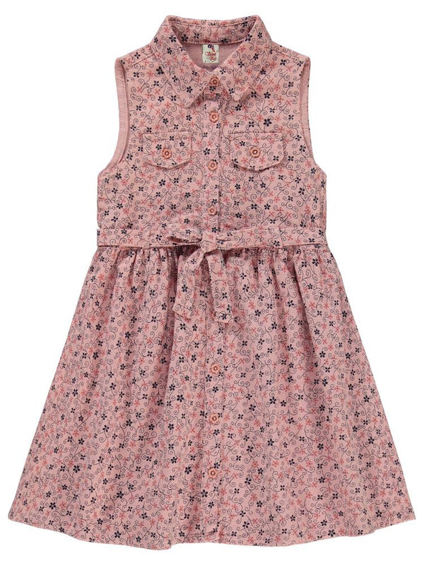 Civil Girls Karışık Desenli 6-9 Yaş Elbise - Pembe