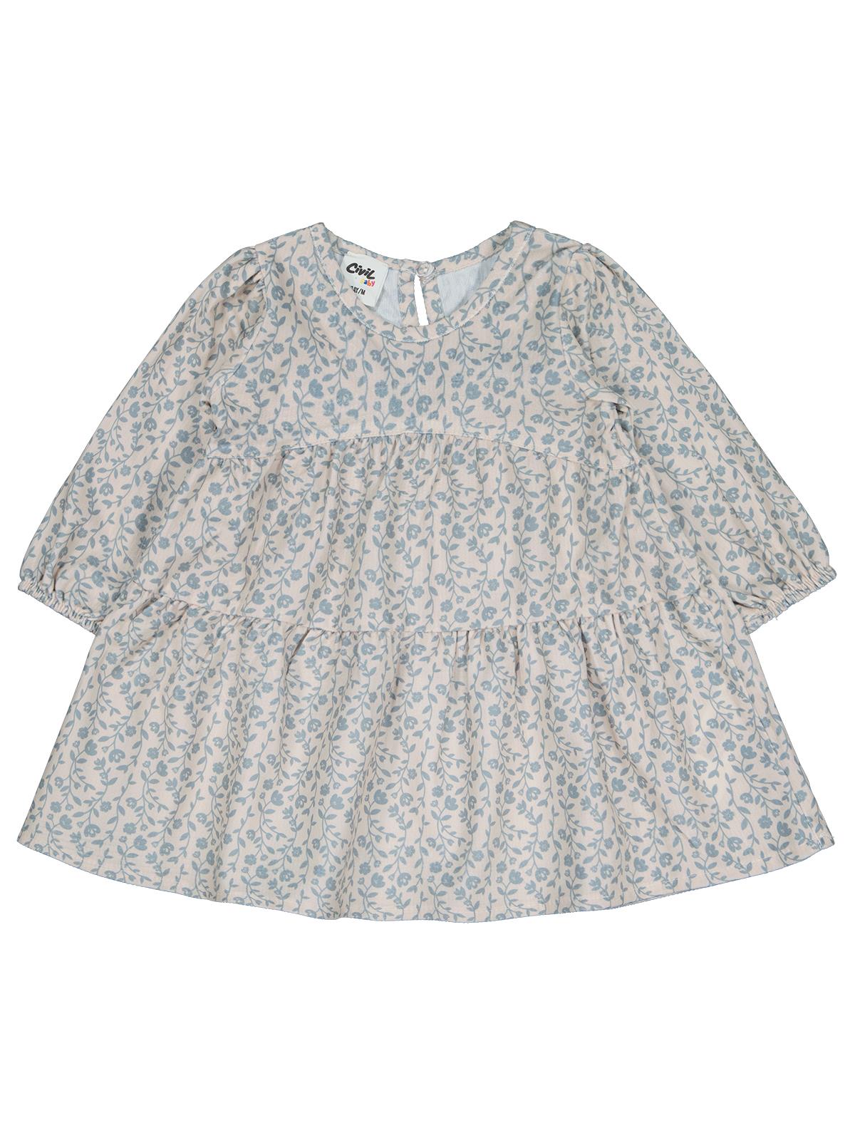 Civil Baby Çiçek Baskılı 6-18 Ay Elbise - Mavi