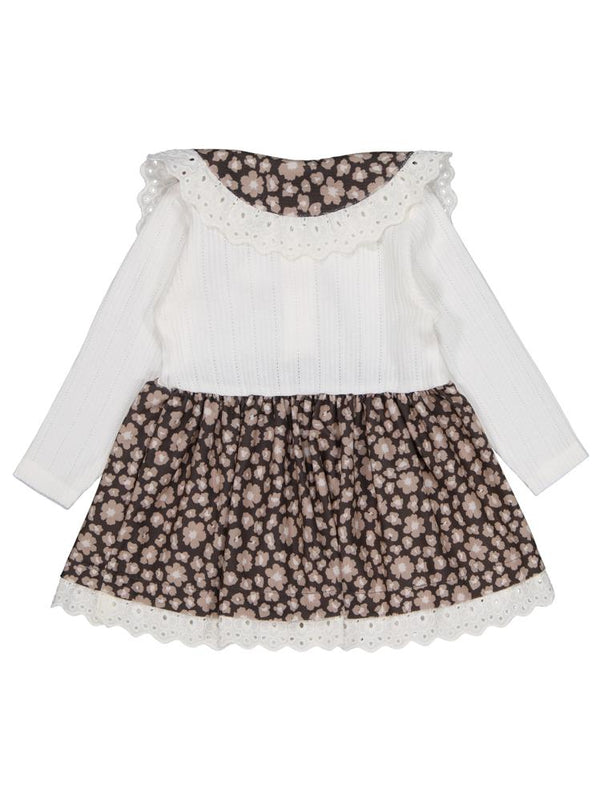 Civil Baby Çiçek Baskılı 6-18 Ay Elbise - Bej