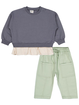 Civil Baby Çıkma Detaylı 6-18 Ay Takım - Gri