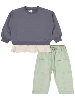 Civil Baby Çıkma Detaylı 6-18 Ay Takım - Gri