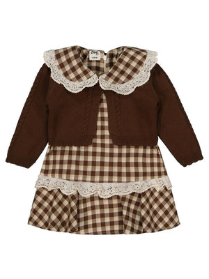 Civil Baby Pitikare Desenli 6-18 Ay Elbise - Kahverengi