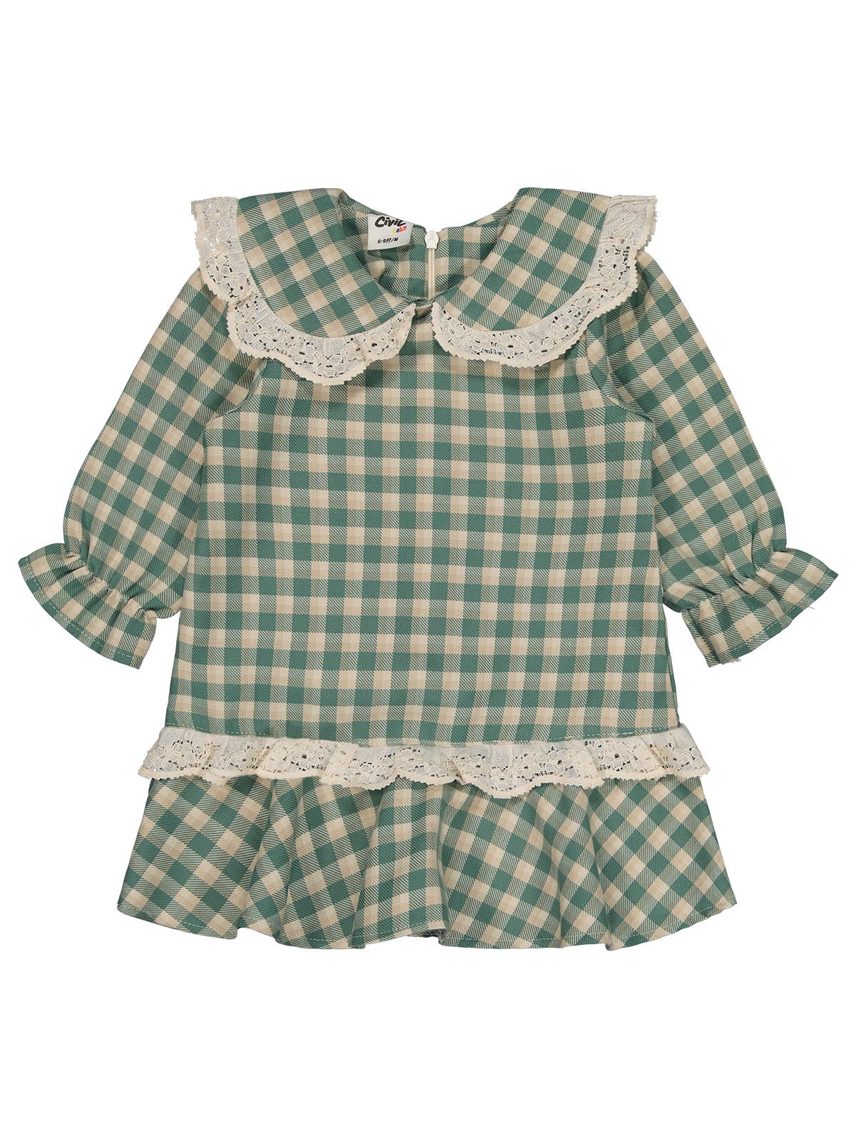 Civil Baby Pitikare Desenli 6-18 Ay Elbise - Yeşil