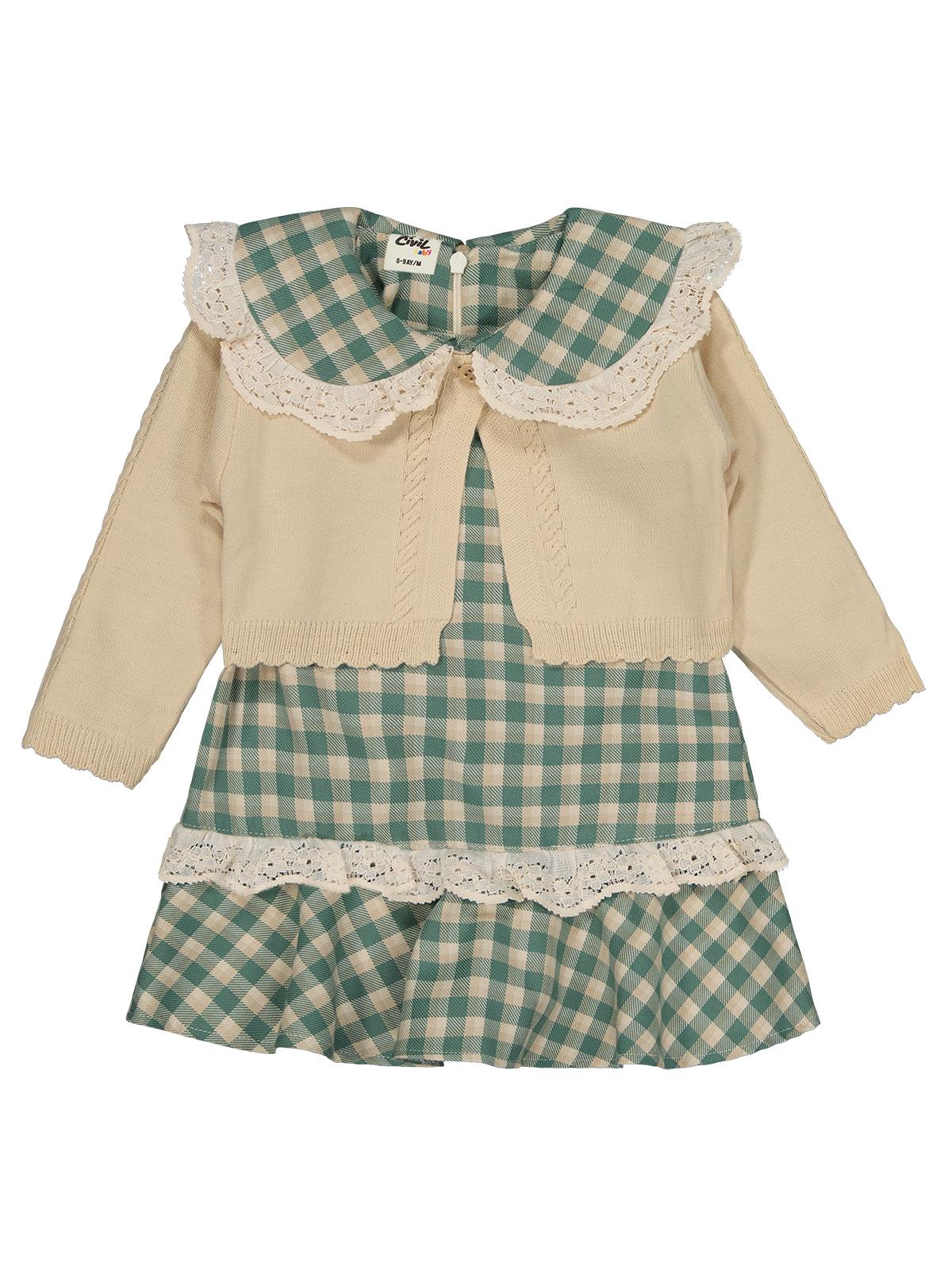 Civil Baby Pitikare Desenli 6-18 Ay Elbise - Yeşil