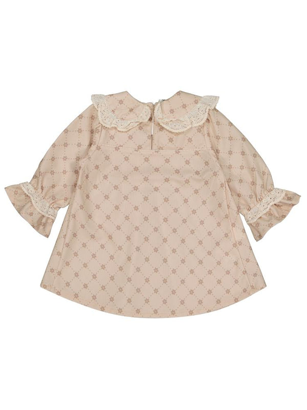 750 Civil Baby Bebe Yaka 6-18 Ay Elbise - Bej