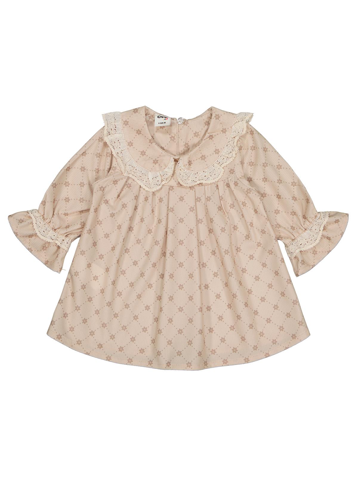 Civil Baby Bebe Yaka 6-18 Ay Elbise - Bej