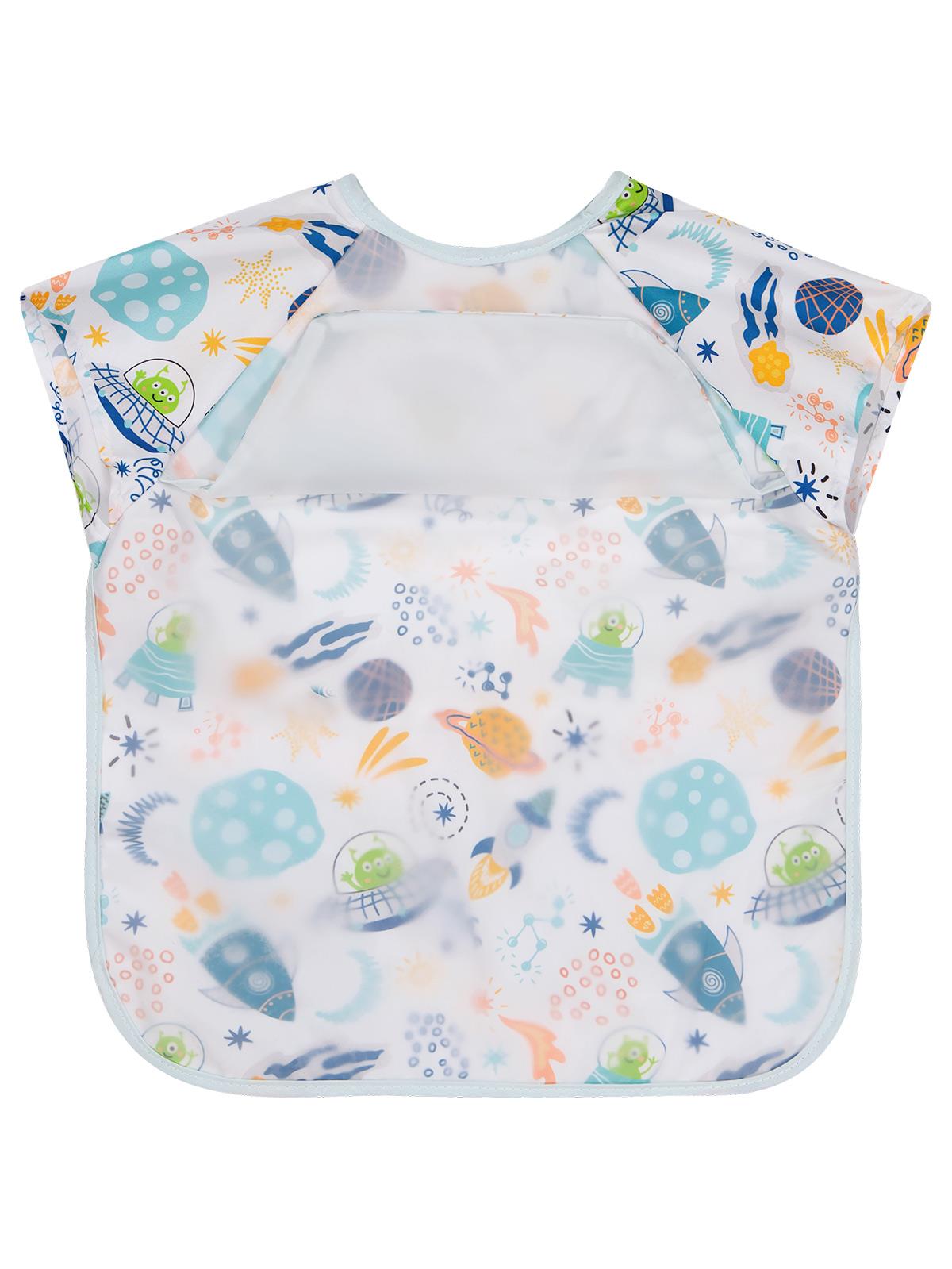 Civil Baby Kısa Kollu Space Baskılı Mama Önlüğü - Ekru