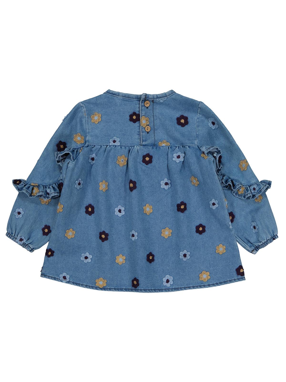 Civil Baby Çiçek Nakışlı 6-18 Ay Gömlek - Mavi