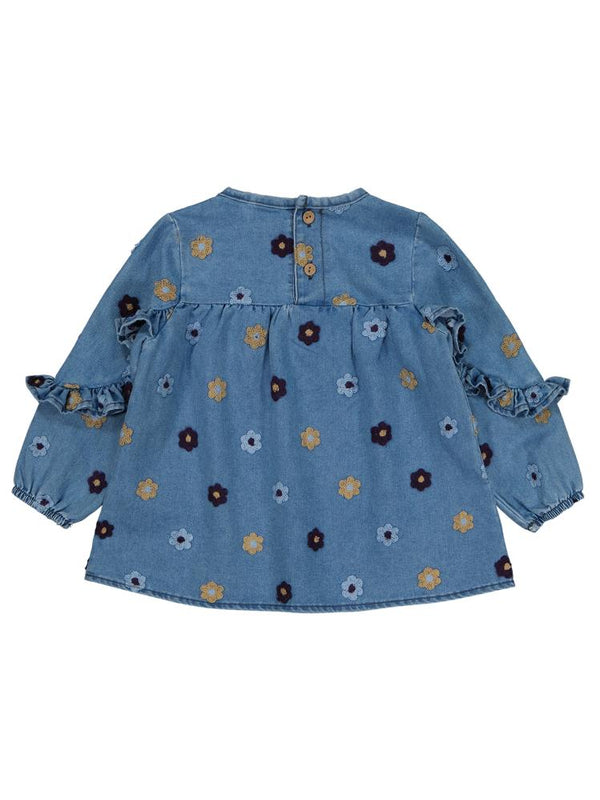 Civil Baby Çiçek Nakışlı 6-18 Ay Gömlek - Mavi
