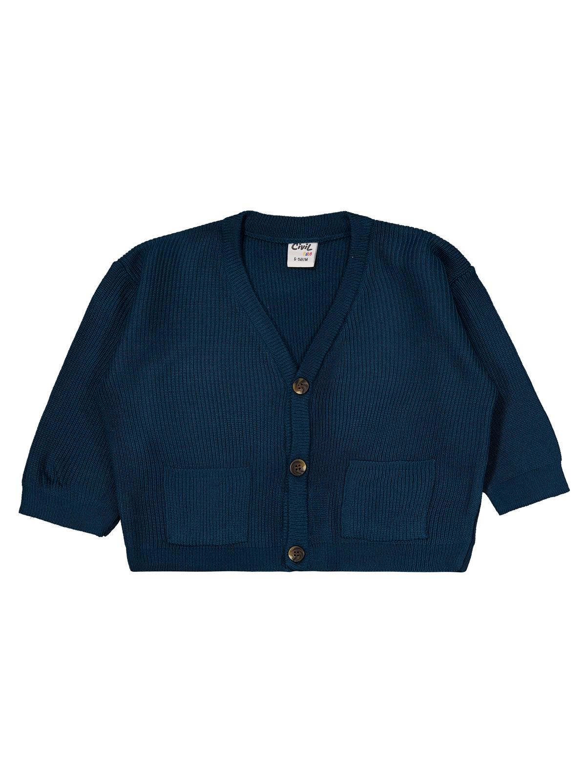 Civil Baby V Yaka Hırka 3'lü Set 6-18 Ay Takım - Yeşil