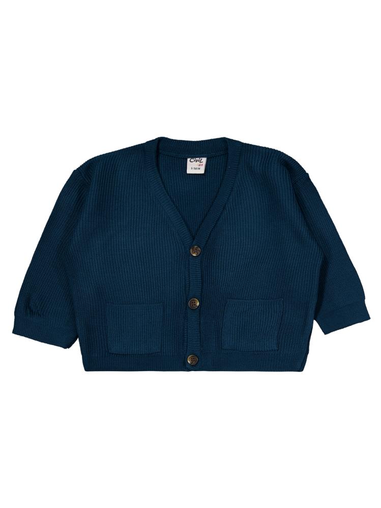 Civil Baby V Yaka Hırka 3'lü Set 6-18 Ay Takım - Yeşil