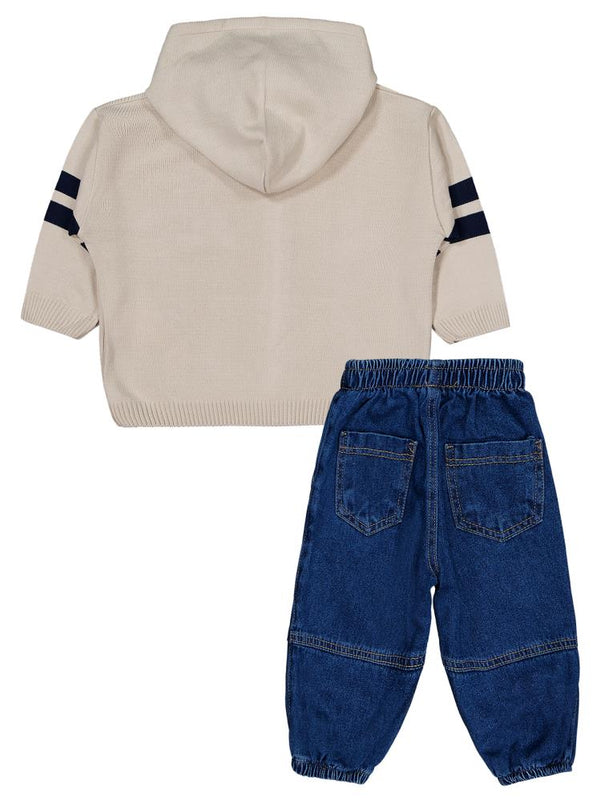 Civil Baby Kapüşonlu 3'lü Set 6-18 Ay Takım - Bej