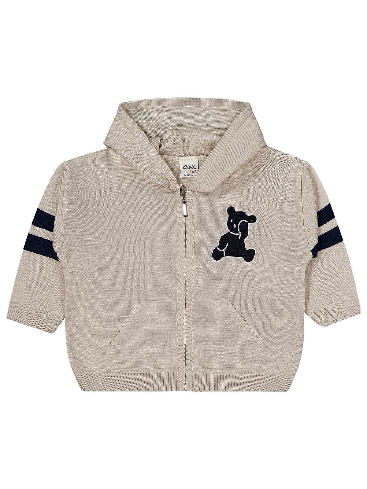 Civil Baby Kapüşonlu 3'lü Set 6-18 Ay Takım - Bej