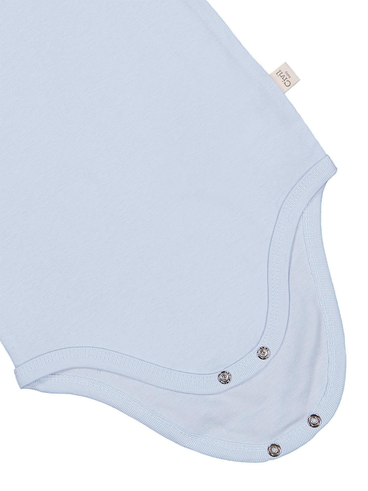 Civil Baby Düz Renkli Kısa Kol 1-3 Yaş Çıtçıtlı Badi - Mavi