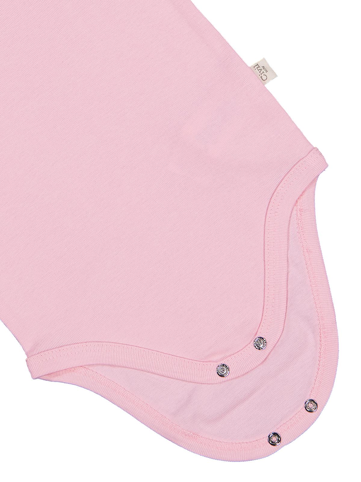 Civil Baby Düz Renkli Kısa Kol 3-9 Ay Çıtçıtlı Badi - Pembe