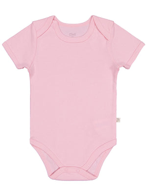 Civil Baby Düz Renkli Kısa Kol 3-9 Ay Çıtçıtlı Badi - Pembe