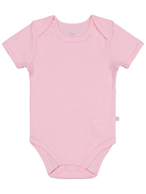 Civil Baby Düz Renkli Kısa Kol 0-1 Ay Çıtçıtlı Badi - Pembe