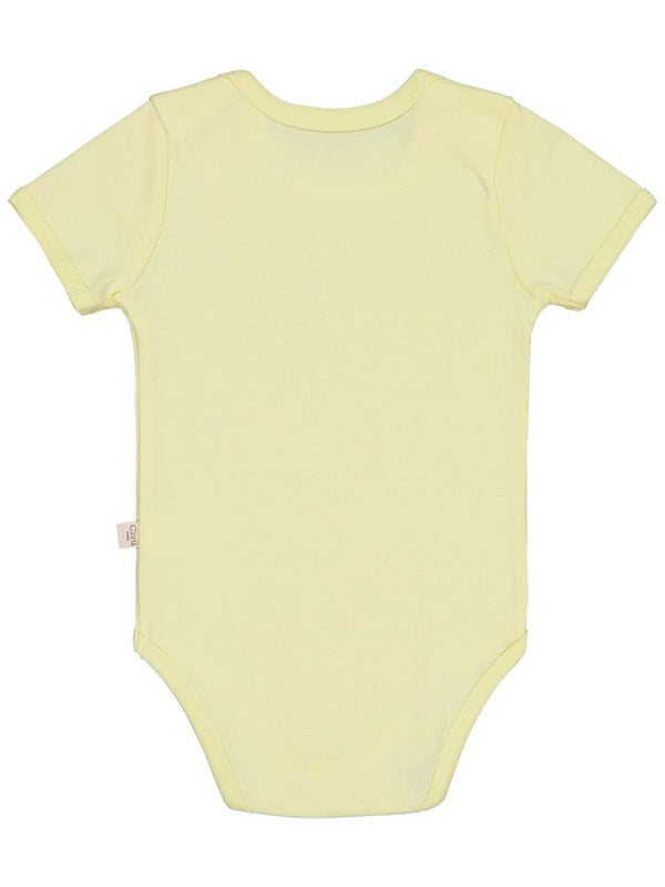 Civil Baby Düz Renkli Kısa Kol 0-1 Ay Çıtçıtlı Badi - Sarı