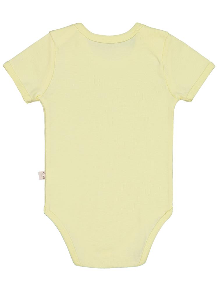 Civil Baby Düz Renkli Kısa Kol 3-9 Ay Çıtçıtlı Badi - Sarı