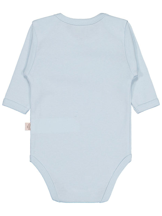 Civil Baby Düz Renkli Uzun Kol 12-36 Ay Çıtçıtlı Badi - Mavi