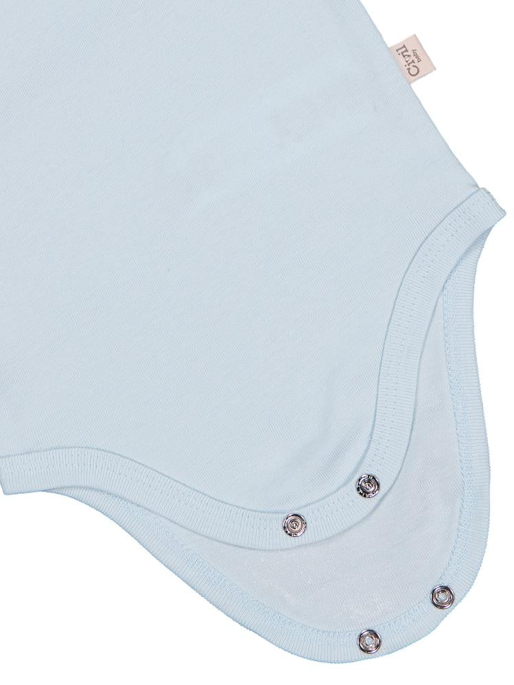 Civil Baby Düz Renkli Uzun Kol 3-9 Ay Çıtçıtlı Badi - Mavi